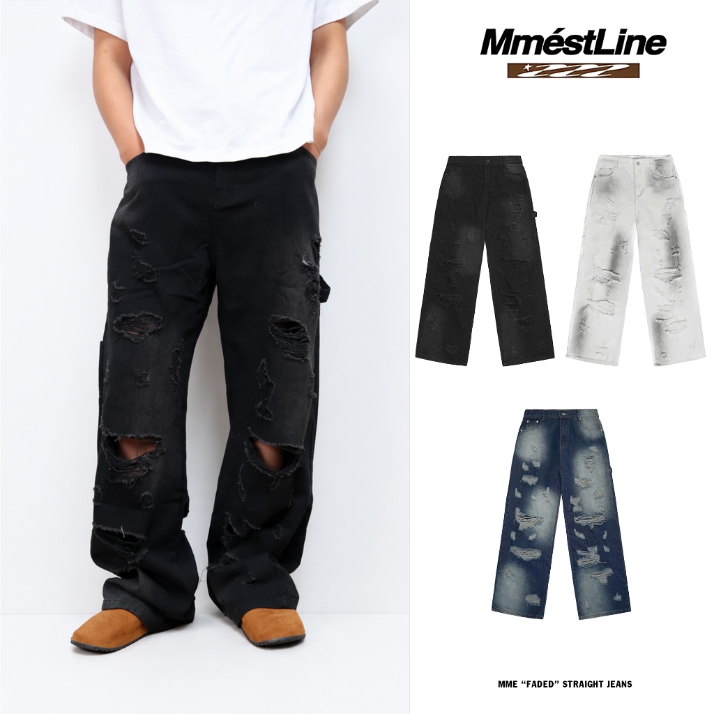 เสื้อกล้ามFADED Straight Fit Premium Denim Jeans