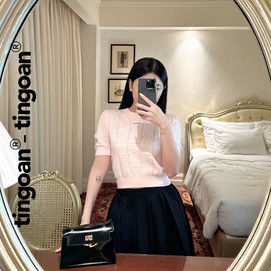 TINGOAN x KOL - เสื้อสเวตเตอร์ครอปคอปก