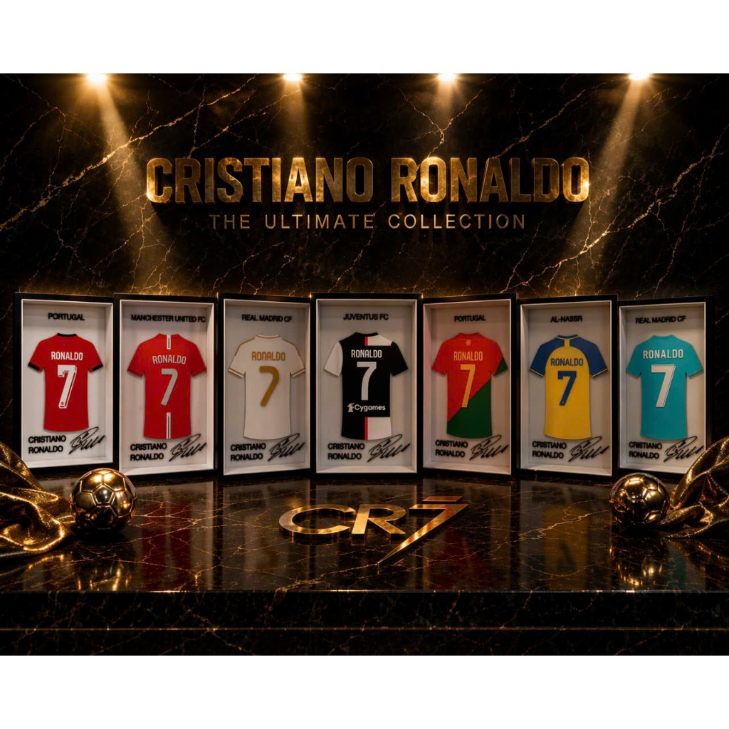 [REAL PHOTO] CR7 Cristiano Ronaldo Jersey กรอบรูปพิมพ์นูน 3 มิติ - การตกแต่งที่ดีงามสําหรับแฟนซุปตาร