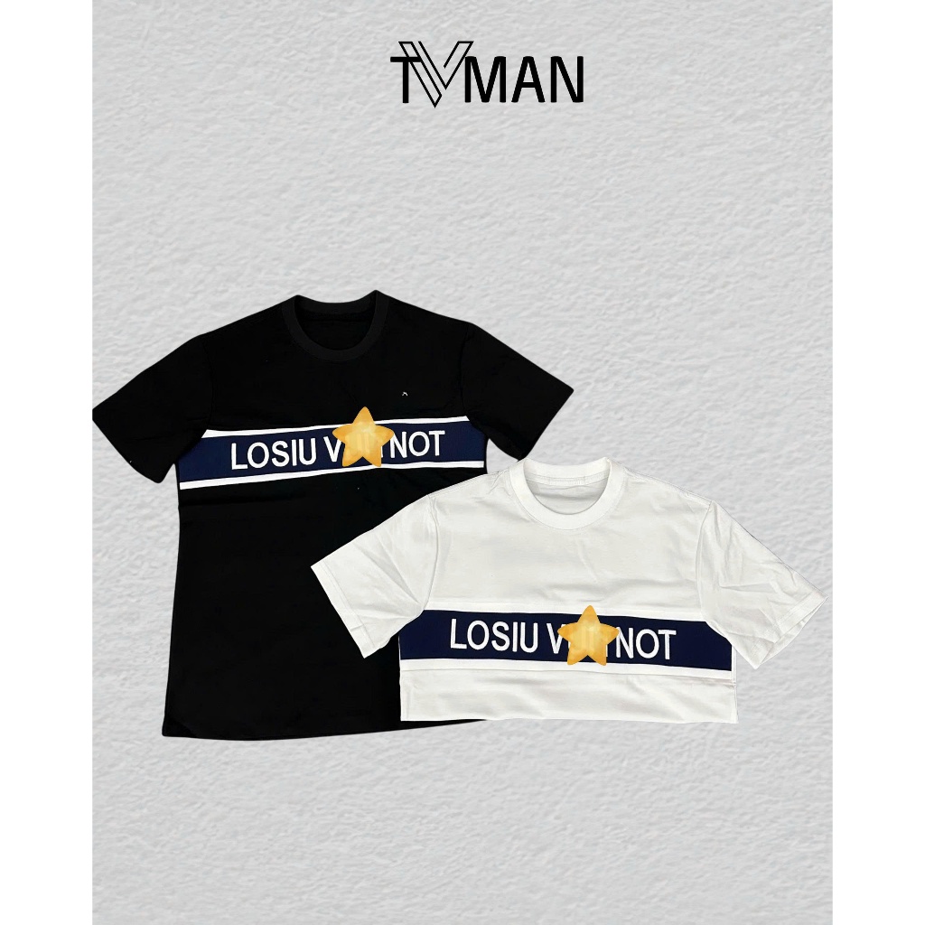 เสื้อยืดผ้าฝ้ายสําหรับผู้ชายและผู้หญิงพร้อมตัวอักษรปัก Playful ตลอดกาล นุ่มและเท่ - AT13 - TVMAN