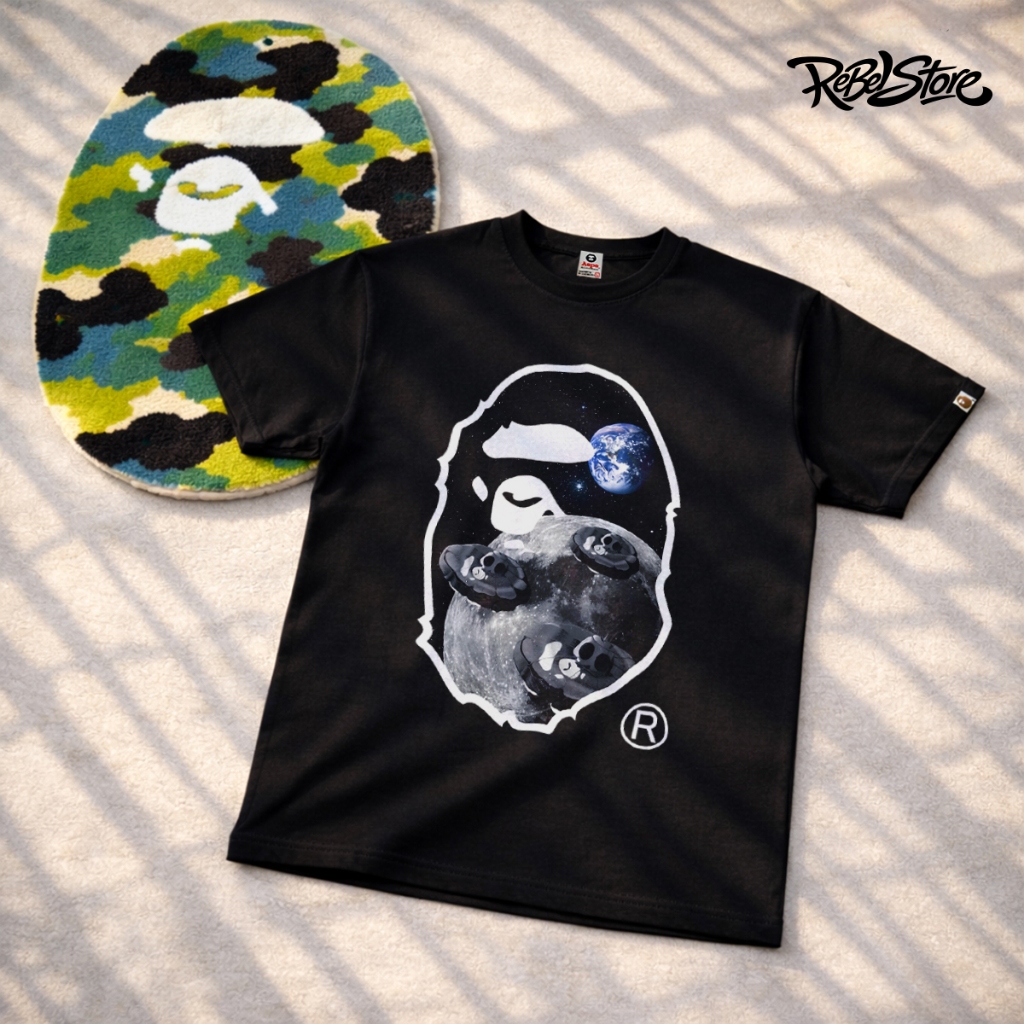 BAPE Moon Loose เสื้อยืดผ้าฝ้าย Unisex 280GSM – REBEL STORE