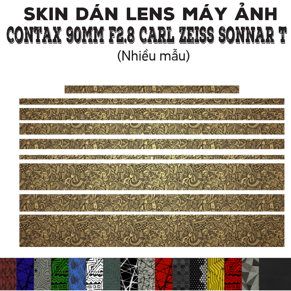 Contax 90mm f2.8 Carl Zeiss Sonnar T Lens Skin (หลายรุ่น) | Decal Film 3M 90 mm สติ๊กเกอร์กันรอยเลนส
