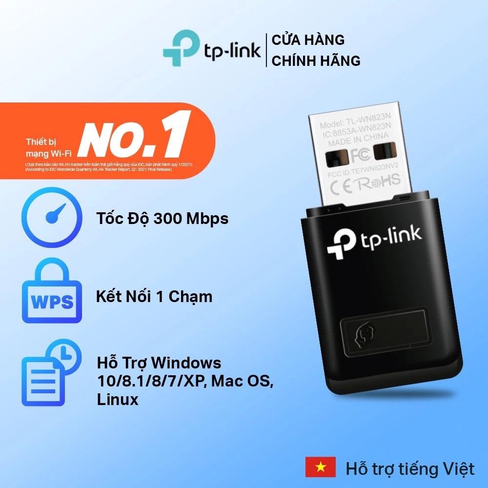 TPlink 823N 300Mbps N USB WiFi Receiver (TPLink TL-WN823N) - 24 เดือน