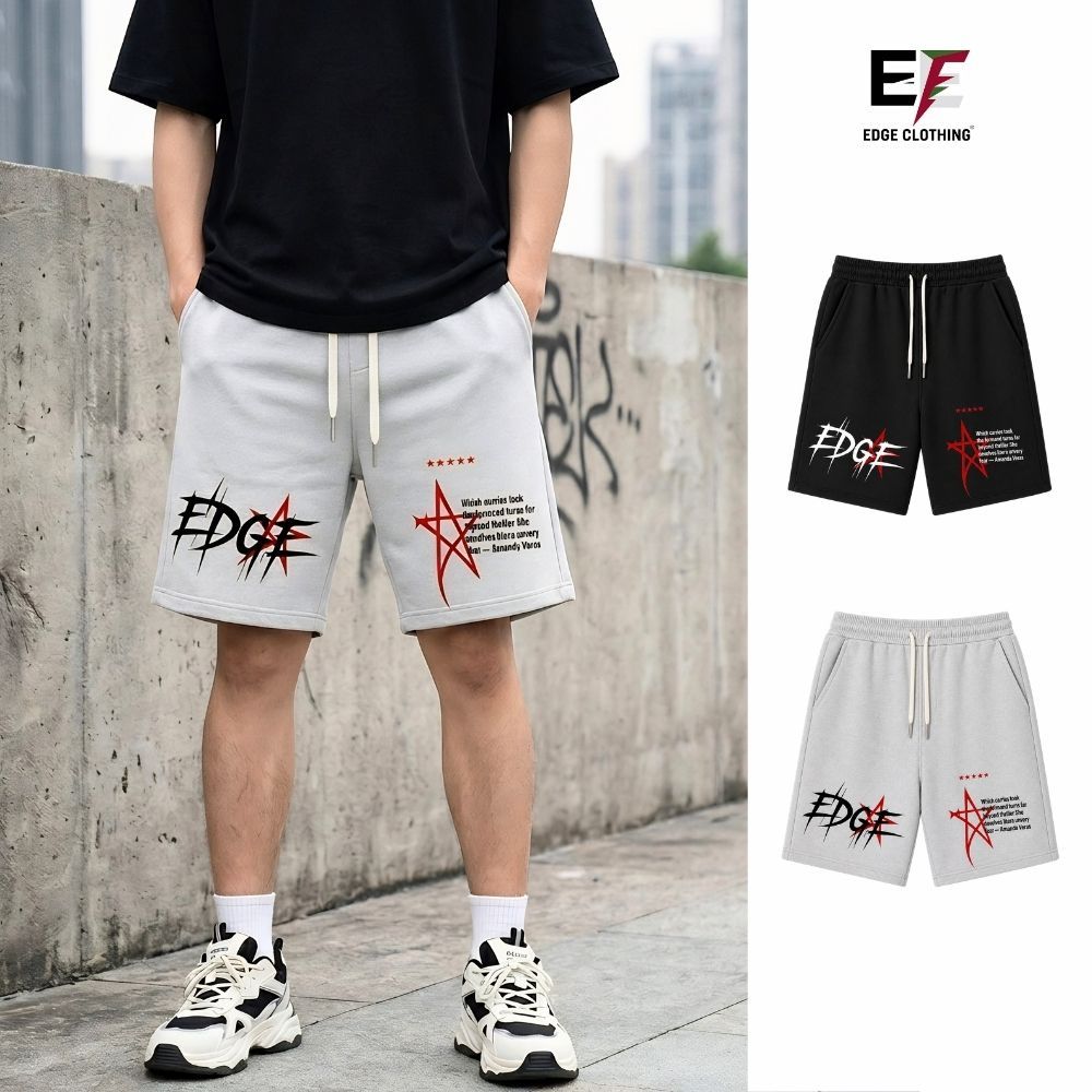 กางเกงขาสั้นผู้ชายทรงหลวมและผ้าสักหลาดขาปู เย็นสบาย พิมพ์ลาย START - Local Brand EDGE CLOTHING 38