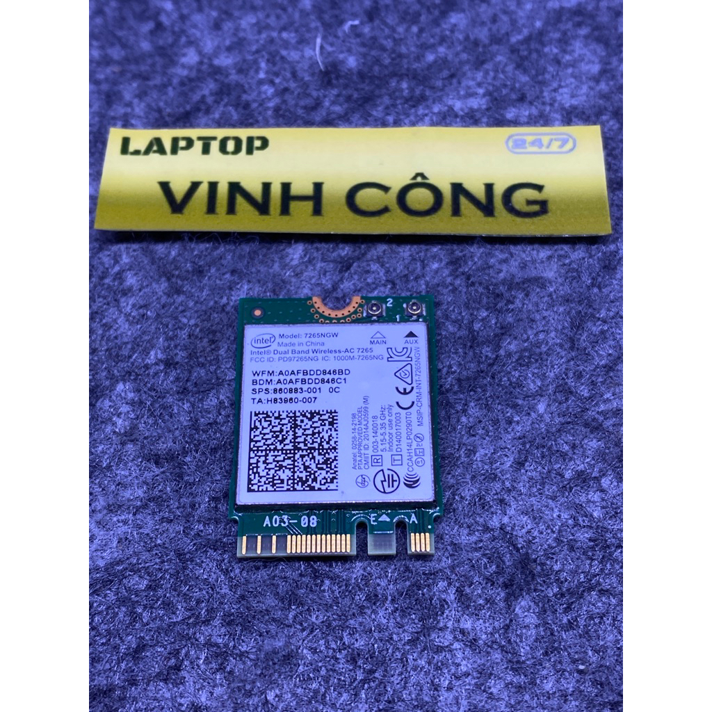 การ์ด Wifi 7265NGW Hp 440 G4 แล็ปท็อปถอดประกอบ