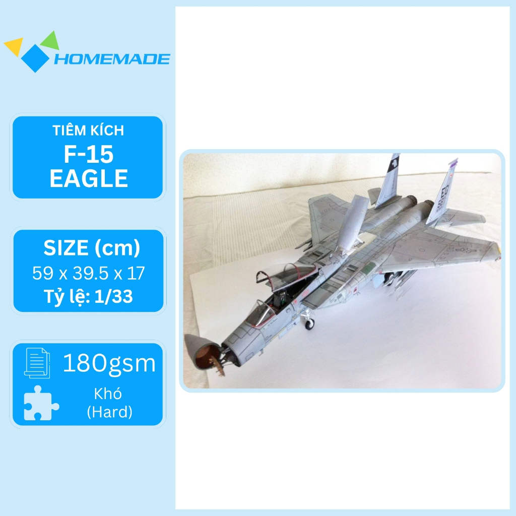 ชุดโมเดลกระดาษเครื่องบินรบ F-15 Eagle
