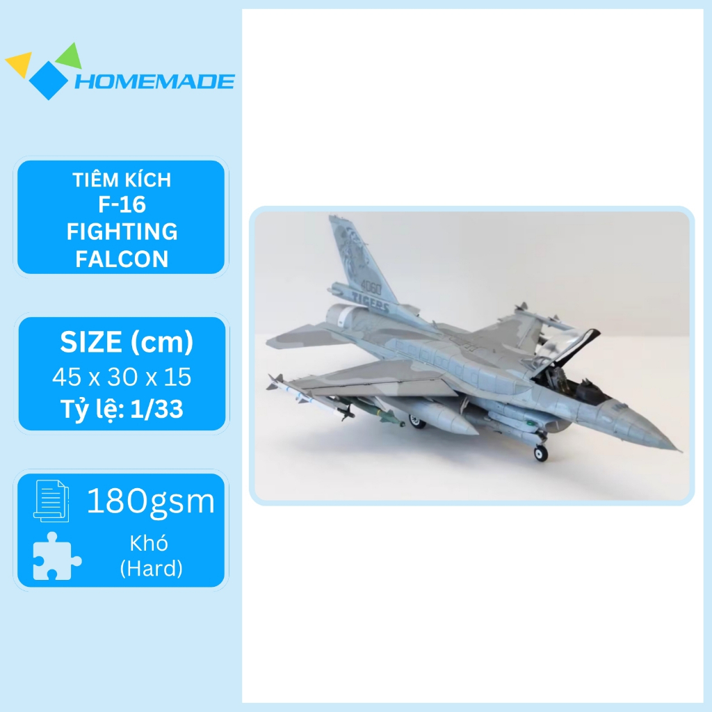 F-16 ชุดโมเดลกระดาษต่อสู้ Falcon