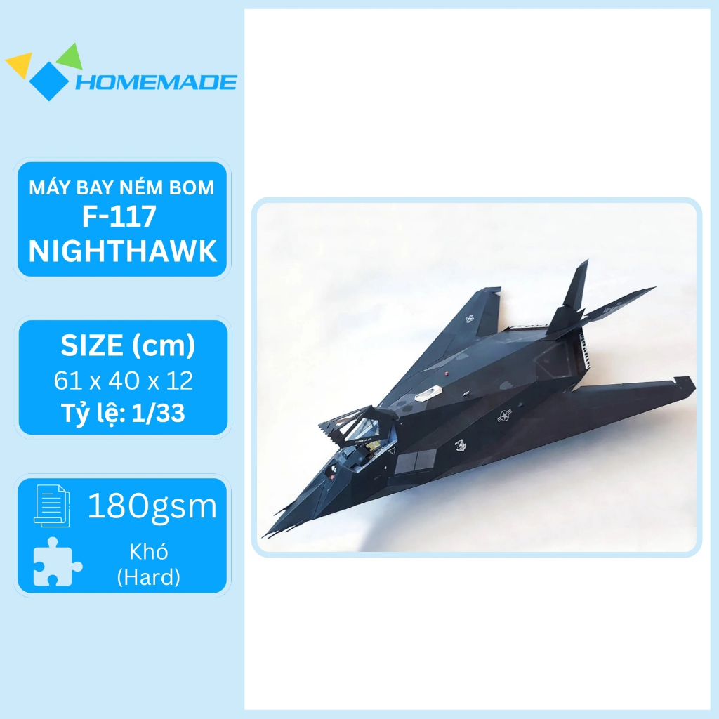 F-117 Nighthawk Bomber Paper Model Kit
