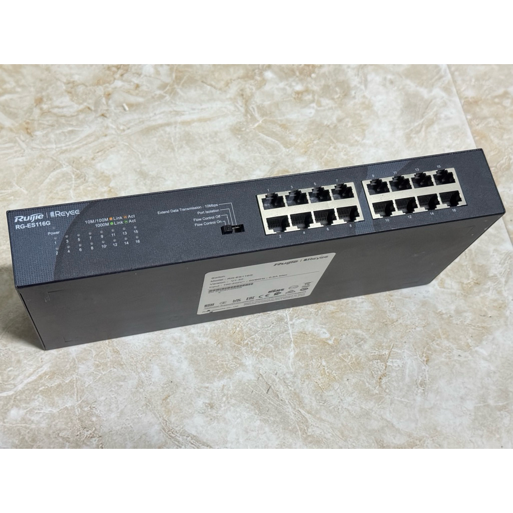 (สต๊อกเก่า) Ruijie Reyee RG-ES116G 16 พอร์ต Gigabit Switch