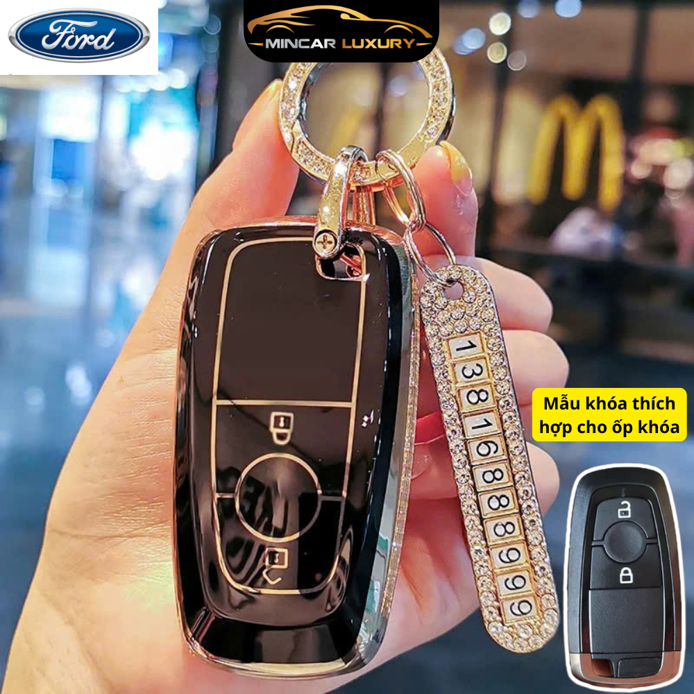 (2 ปุ่ม) ปลอกกุญแจรถยนต์ FORD สําหรับ Ford Ranger - Ford Raptor - วัสดุ Ford Wildtrak TPU เพื่อปกป้อ