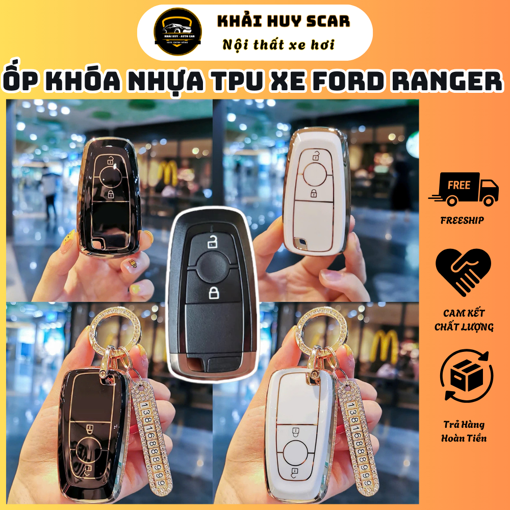 (2 ปุ่ม) ปลอกกุญแจรถยนต์ FORD สําหรับ Ford Ranger - Ford Raptor - วัสดุ Ford Wildtrak TPU เพื่อปกป้อ