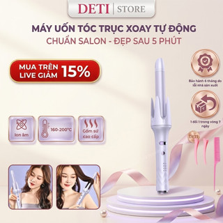 Máy uốn tóc tự động ion âm DETI chất liệu gốm sứ không làm tổn thương tóc