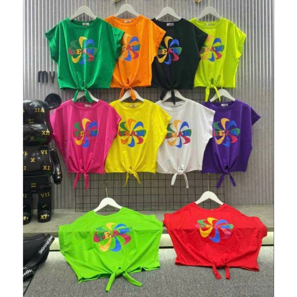 MULTI-COLOR เสื้อเชิ้ตผู้หญิง TIE CROPTOP WEAR BY GROUP, DANCE, DANCE, PICNIC...