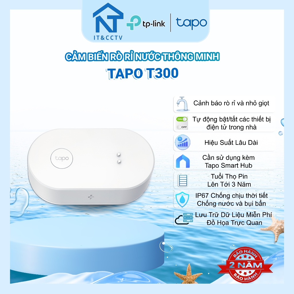 [ของแท้] Tapo T300 Smart Water Leak Sensor – เซ็นเซอร์การรั่วไหลของน้ํา คําเตือนทันที การเชื่อมต่อ A