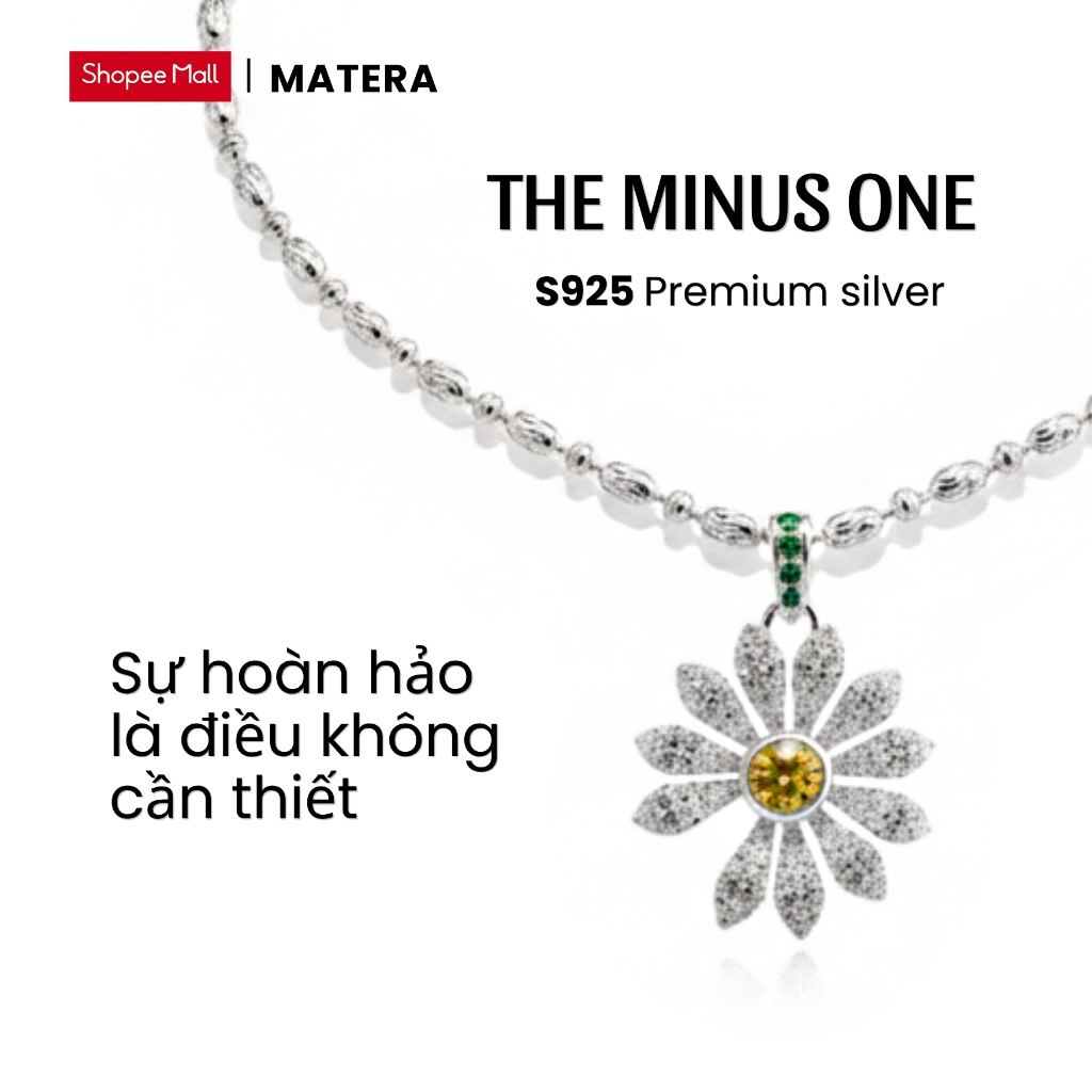 [มาใหม่] The Minus One S925 สร้อยคอเงิน Matera GD ดอกเบญจมาศหินคุณภาพสูง MDC75