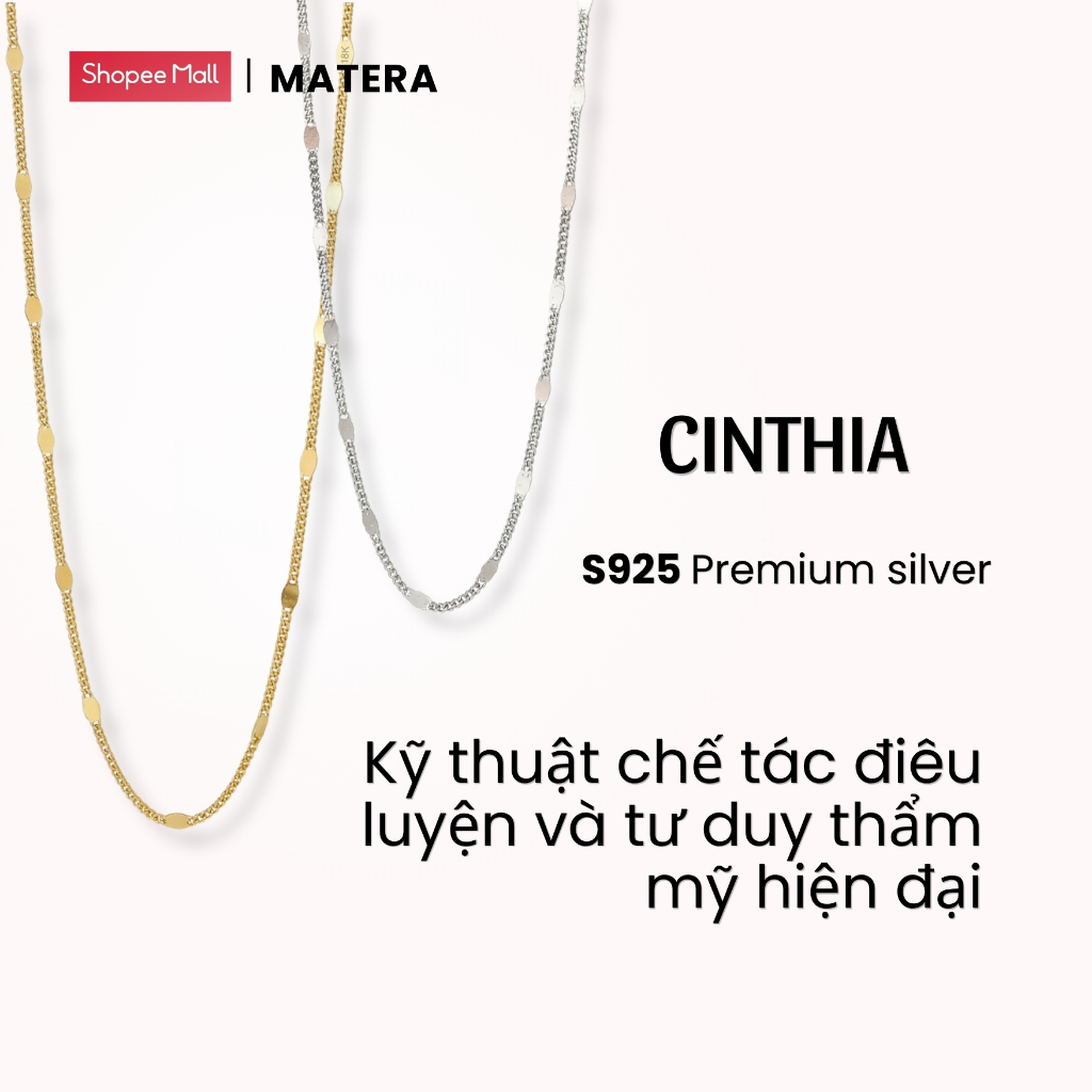 [New Arrival] สร้อยคอ Cinthia MATERA S925 สร้อยคอเงิน สร้อยคอเรียบดีไซน์ระยิบระยับ MDC87