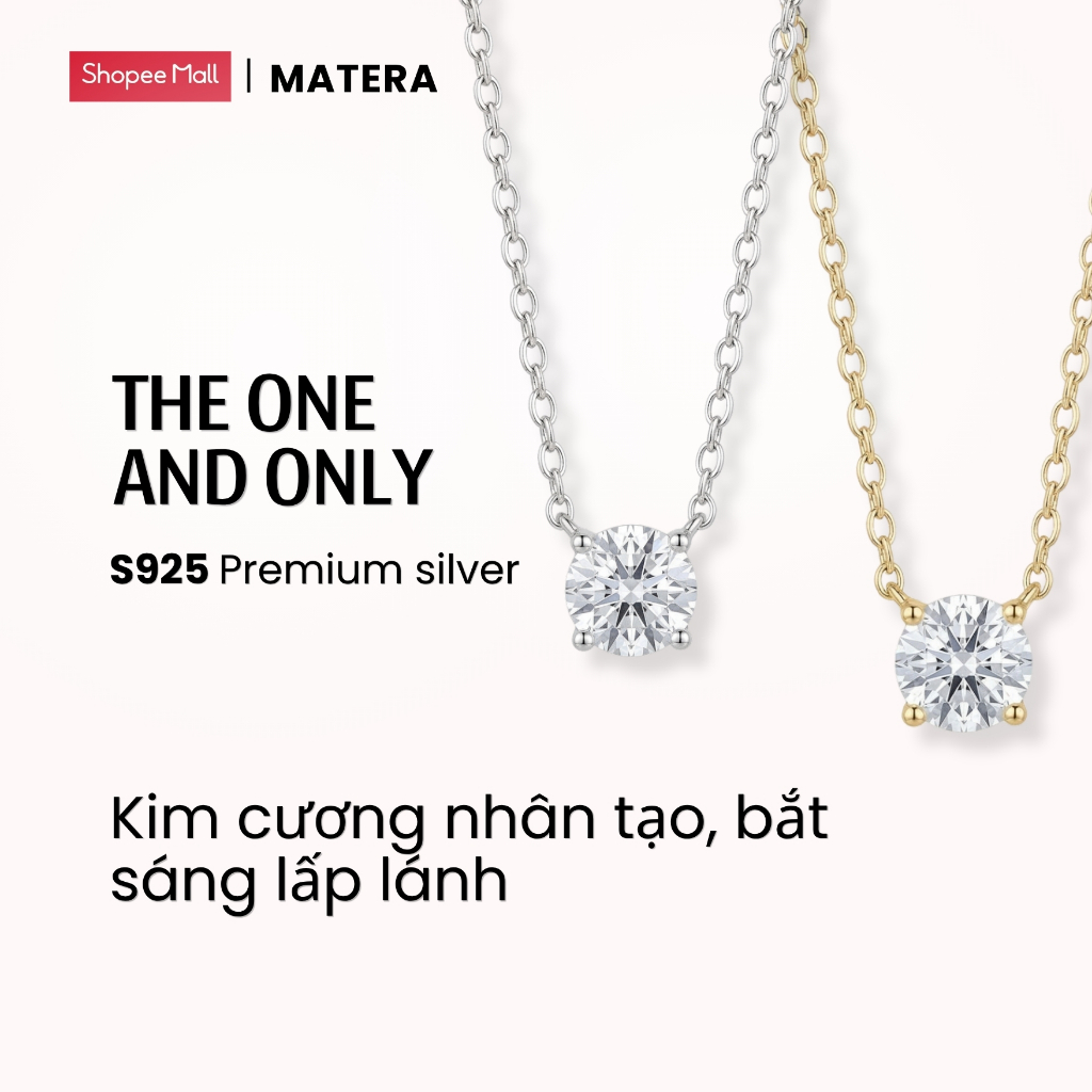 [สินค้าใหม่] สร้อยคอเงิน MATERA S925 หนึ่งและเท่านั้นพร้อมหินคุณภาพสูงเป็นของขวัญให้แฟน MDC85
