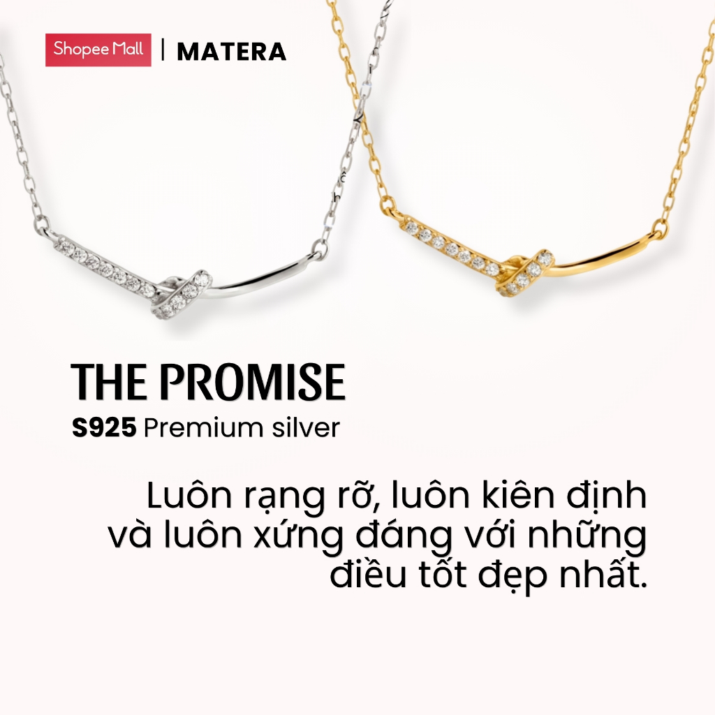 [มาใหม่] The Promise MATERA S925 สร้อยคอเงินพร้อมการออกแบบปมหินที่ละเอียดอ่อน MDC84
