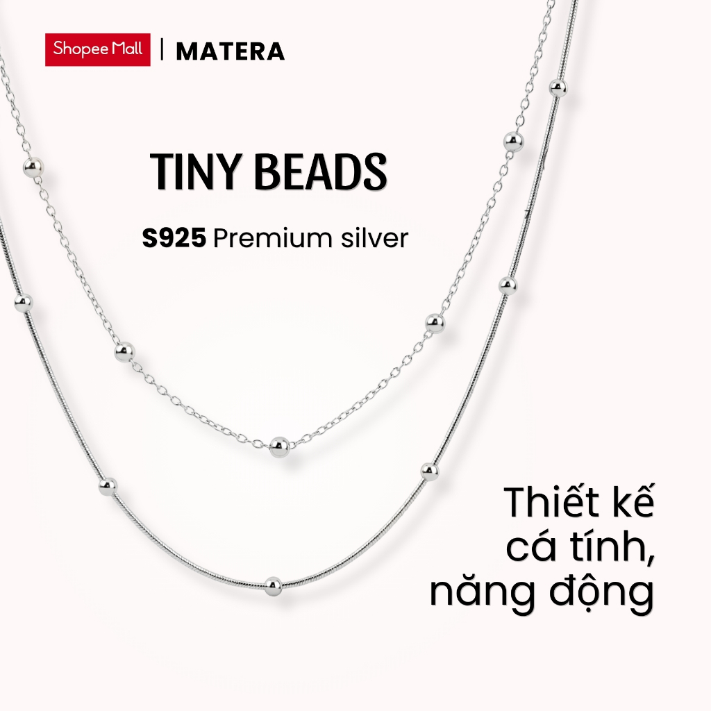 [มาใหม่] ลูกปัดเล็กๆ ของผู้หญิง MATERA S925 สร้อยคอเงินผู้หญิงสไตล์มินิมอล แถบลูกปัด MDC68