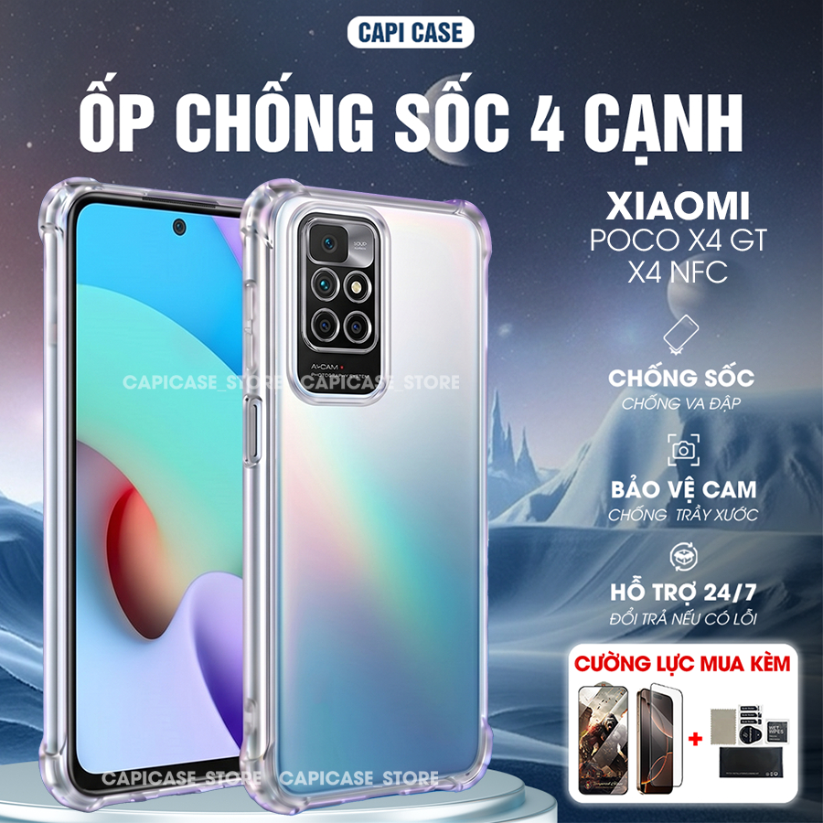 เคส Poco X4 GT / X4 NFC กันกระแทก 4 ด้าน ป้องกันกล้อง วัสดุซิลิคอน | CAPICASE