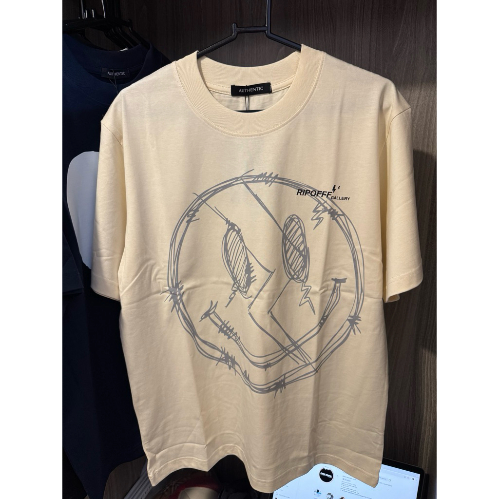 เสื้อยืดผ้าฝ้าย Oversize Smiley Face Ripoff Form 280GSM • CKH.store •