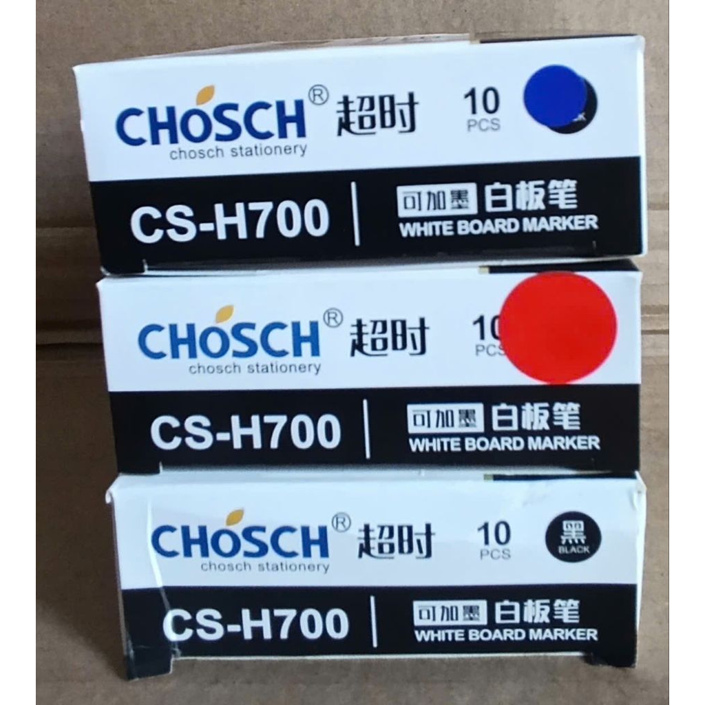 Combo 3 ชิ้น น้ําเงิน แดง ดํา CHOC CS_ H700 ปากกาไวท์บอร์ด