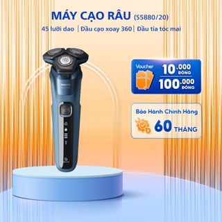 Máy Cạo Râu Khô và Ướt PHILIPS S5880/20 - Đầu Cạo Linh Hoạt 360 độ - Bảo Hành Mở Rộng 5 năm