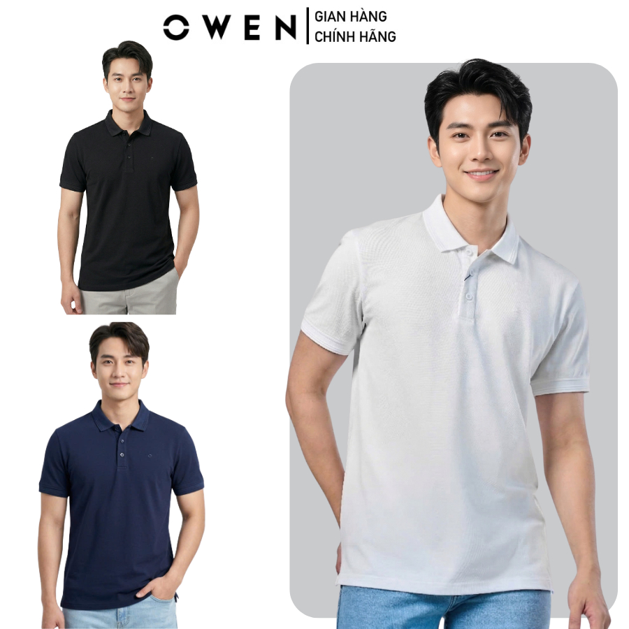เป็นหนี้ เสื้อโปโลผู้ชายแขนสั้นสีพื้น 3 สี แอพวี262096, APV262097, APV262098 Body fit ผ้าคอตตอนเนื้อ