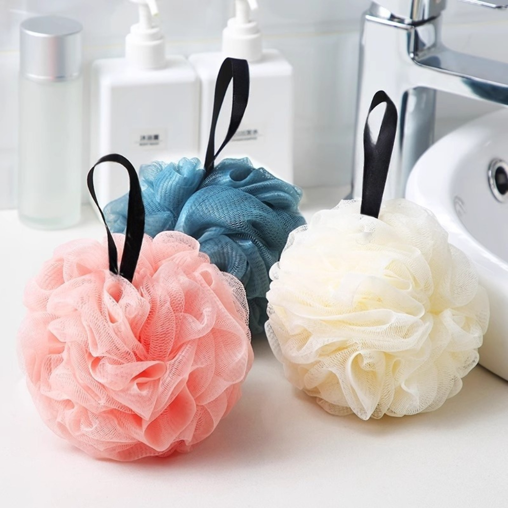 OMI Premium Round Bath Sponge Type 30gr Creates Good Foam สําลีขัดผิวทําจากตาข่าย PE แบบนุ่ม