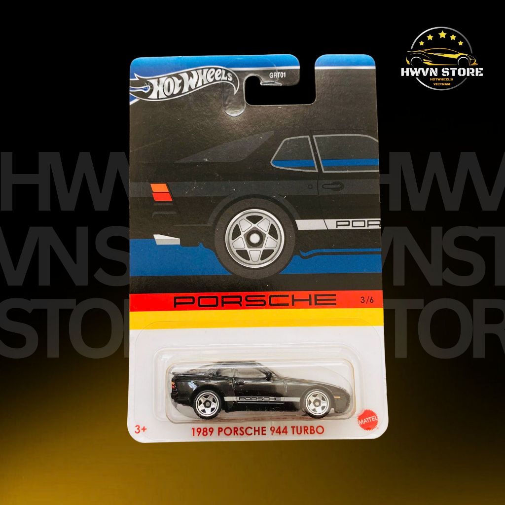 Hotwheels Silver Series 1971 Porsche 944 โมเดลรถ Turbo สีดํา