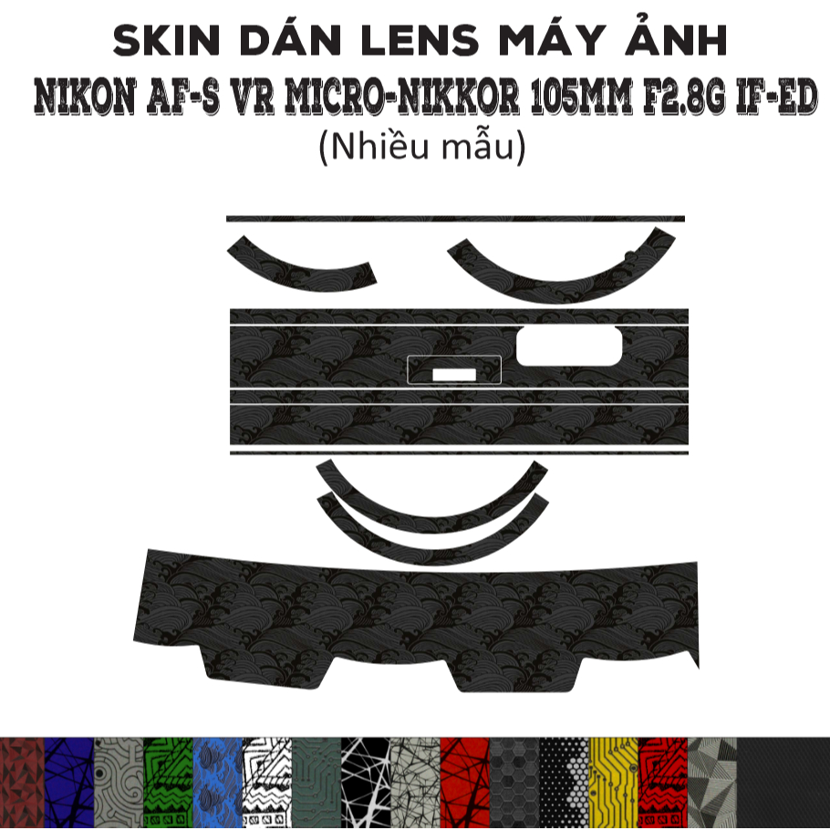 Nikon AF-S VR Micro 105mm f2.8G IF-ED Lens Skin (หลายรุ่น) | Decal Film 3M Nikkor 105 สติ๊กเกอร์กันร