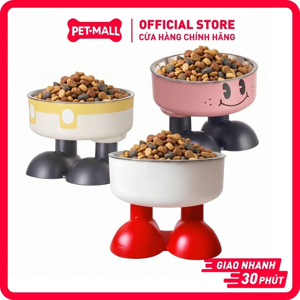 Sonice ชามสัตว์เลี้ยงน่ารัก Petmall อุปกรณ์ป้องกันคอหลังค่อมสแตนเลส