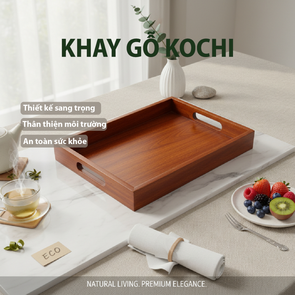 ถาดไม้ KOCHI - ขนาด 23x30cm อเนกประสงค์ สะดวกทุกพื้นที่