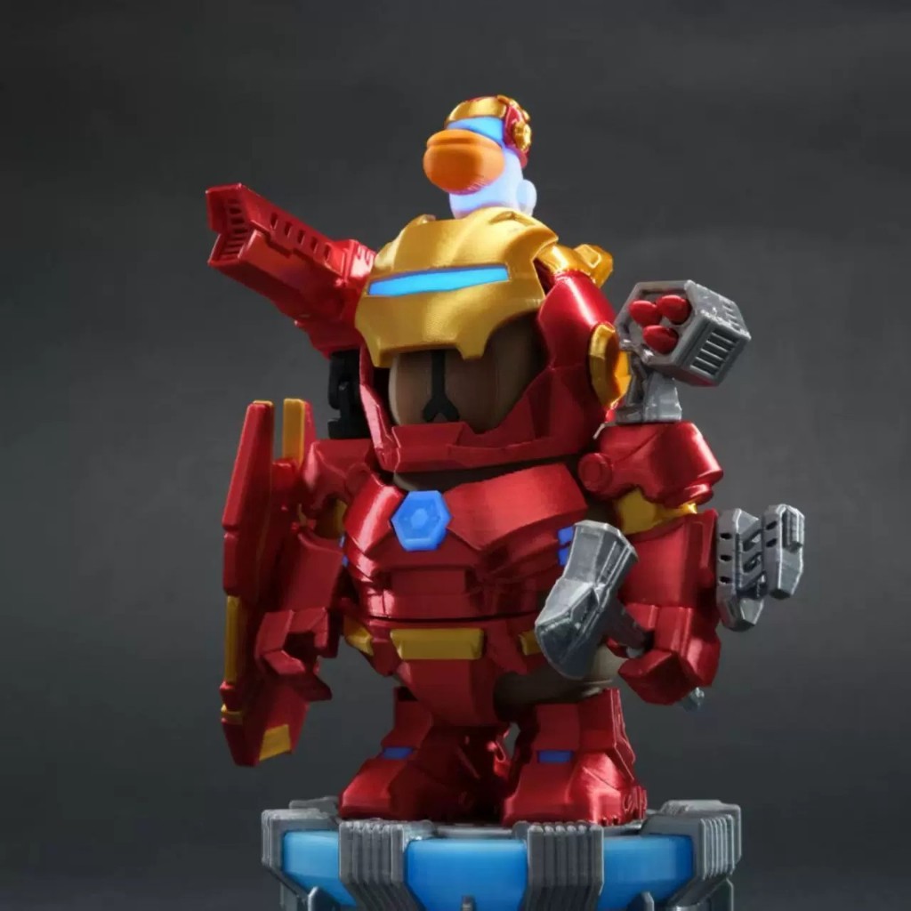 Iron Man capybara โมเดลแม่เหล็กประกอบของเล่นรูปตกแต่งของขวัญสําหรับผู้ชาย (ไม่มีเป็ด)