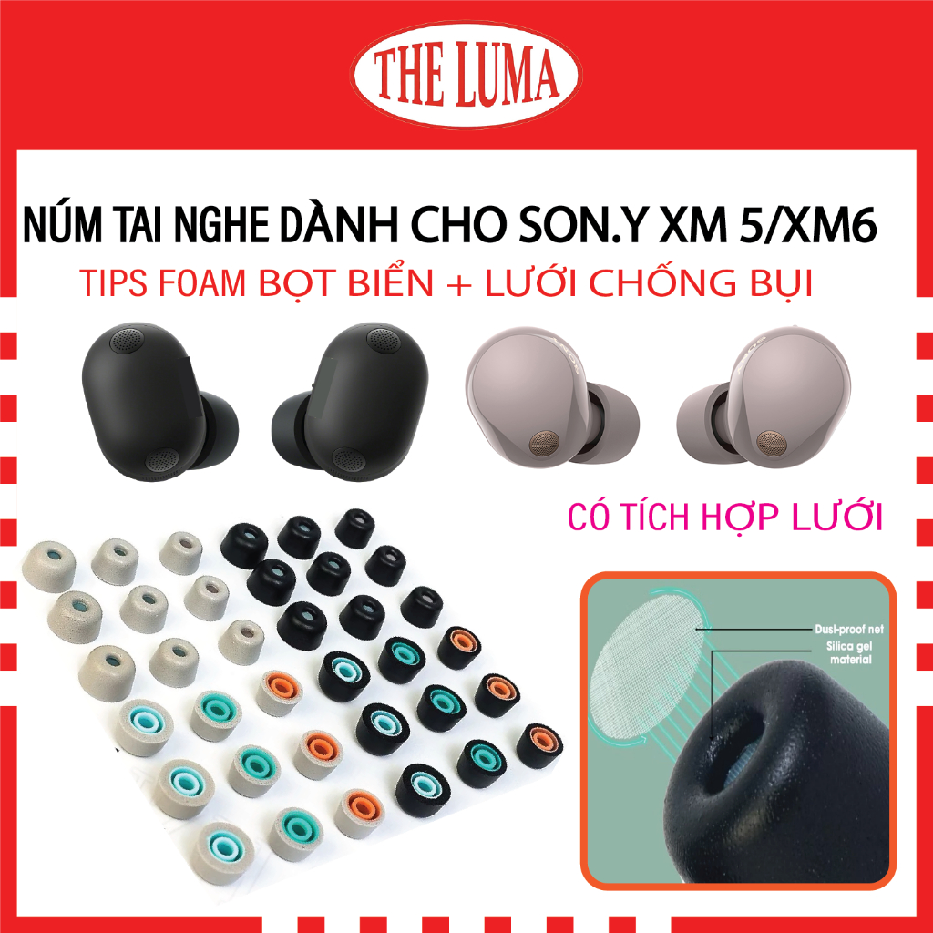 SONY ชุดจุกหูฟัง 2 ชิ้น โซนี่ WF-1000XM 2- 3 -4 -5-6 ฟองน้ําป้องกันการระคายเคืองยืดหยุ่นสูง