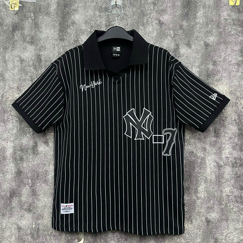 NewEra Black Striped NO 7 Puffy Shirt ของแท้