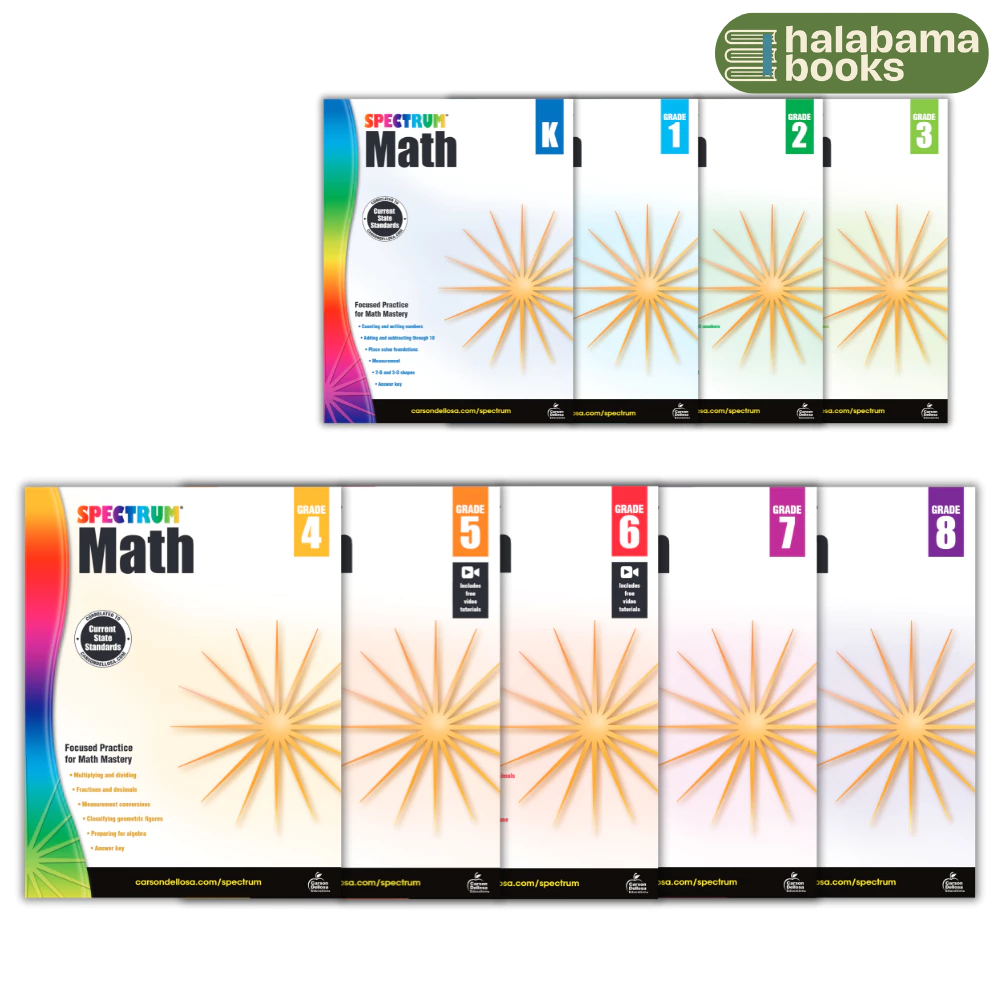 Spectrum - Math - เกรด K,1,2,3,4,5,6,7,8 - พิมพ์เลเซอร์ สีสวย