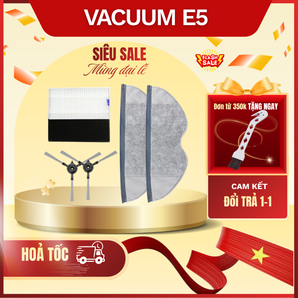 Vacuum E5 อุปกรณ์เสริมเครื่องดูดฝุ่นหุ่นยนต์ - อุปกรณ์เสริมเครื่องดูดฝุ่นหุ่นยนต์ Vacuum E5, แปรงเคร