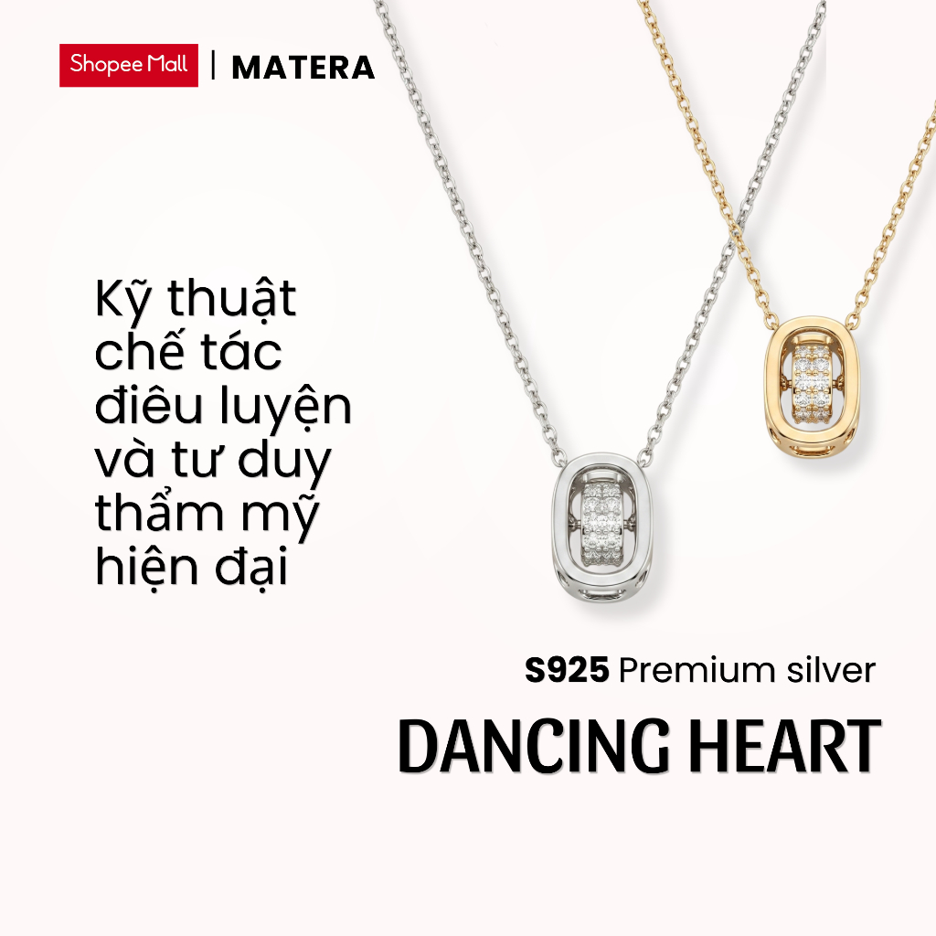 [สินค้าใหม่ ] Dancing Heart MATERA S925 สร้อยคอเงิน สัญลักษณ์ Dancing Heart MDC93