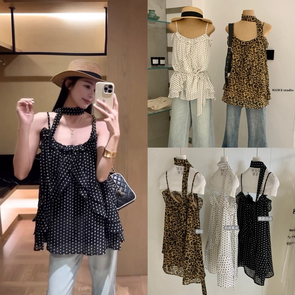 NHY.studio /WGWE/ เสื้อกล้ามจับจีบผูก