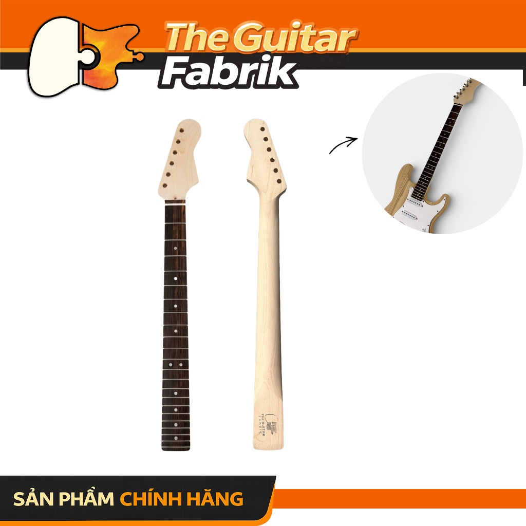 ก้านกีตาร์ไฟฟ้า Maple Wood Stratocaster – Ebony 22 คีย์