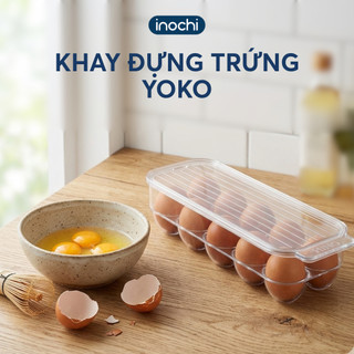 Khay đựng trứng kèm nắp đậy Inochi - Yoko bền đẹp, an toàn vệ sinh thực phẩm