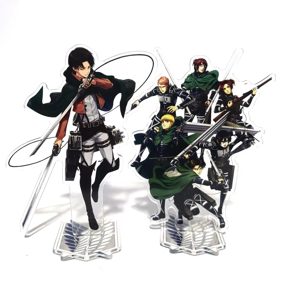 Attack on Titan Eren, Mikasa, Levi, Erwin, Armin โมเดลตัวละครทําจากไมกาอะคริลิคใส