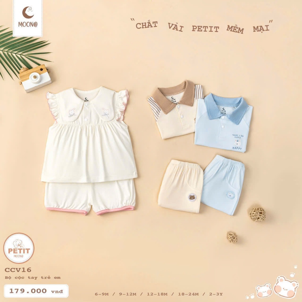 (6m-4Y) เซตแขนพระจันทร์ผ้า Petit เนื้อนุ่ม