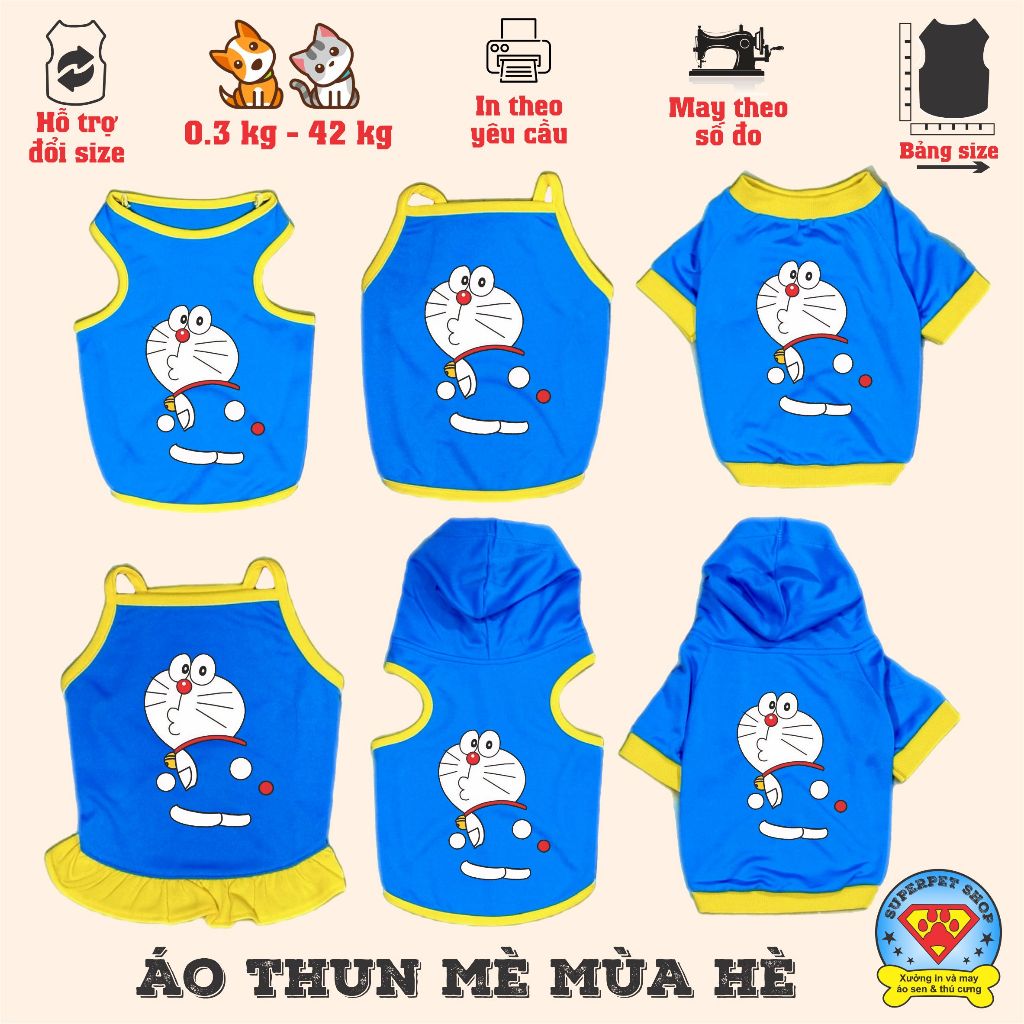 เสื้อสุนัขและแมวฤดูร้อน - DORE MON BACK - SEA BLUE - Superpet Shop