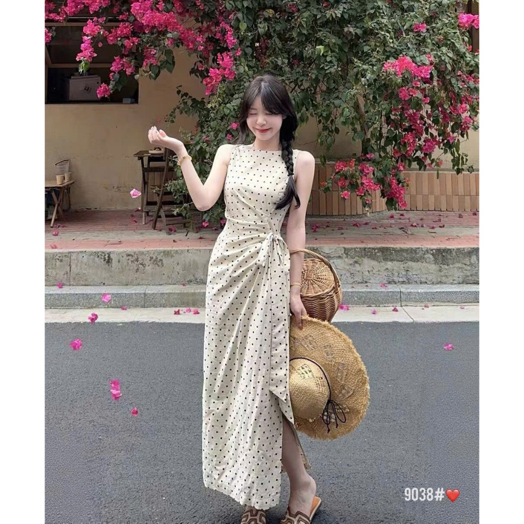 Y-Jia 9038 แม็กซี่เดรสเอวประดับ