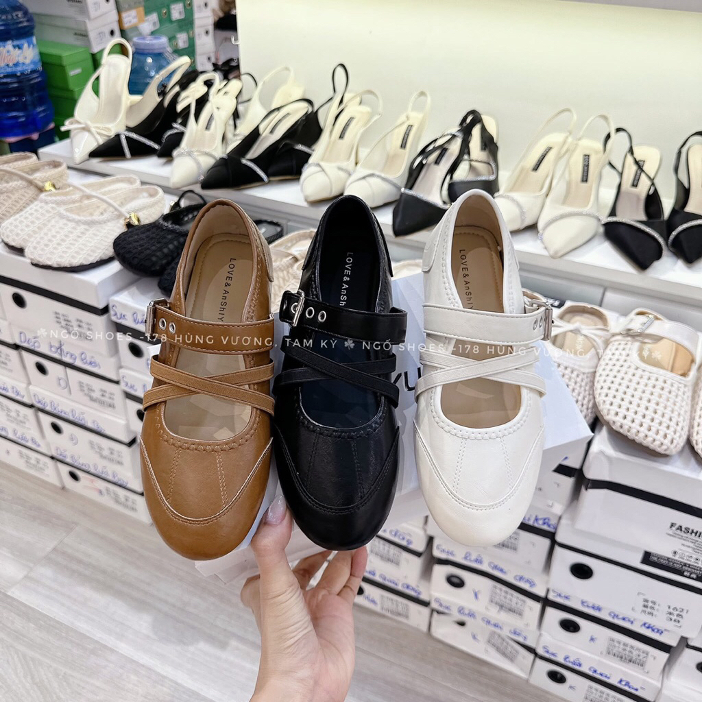 [รองเท้า PHOTO] ตุ๊กตาสายไขว้หนัง Qc SHOES Fullbox