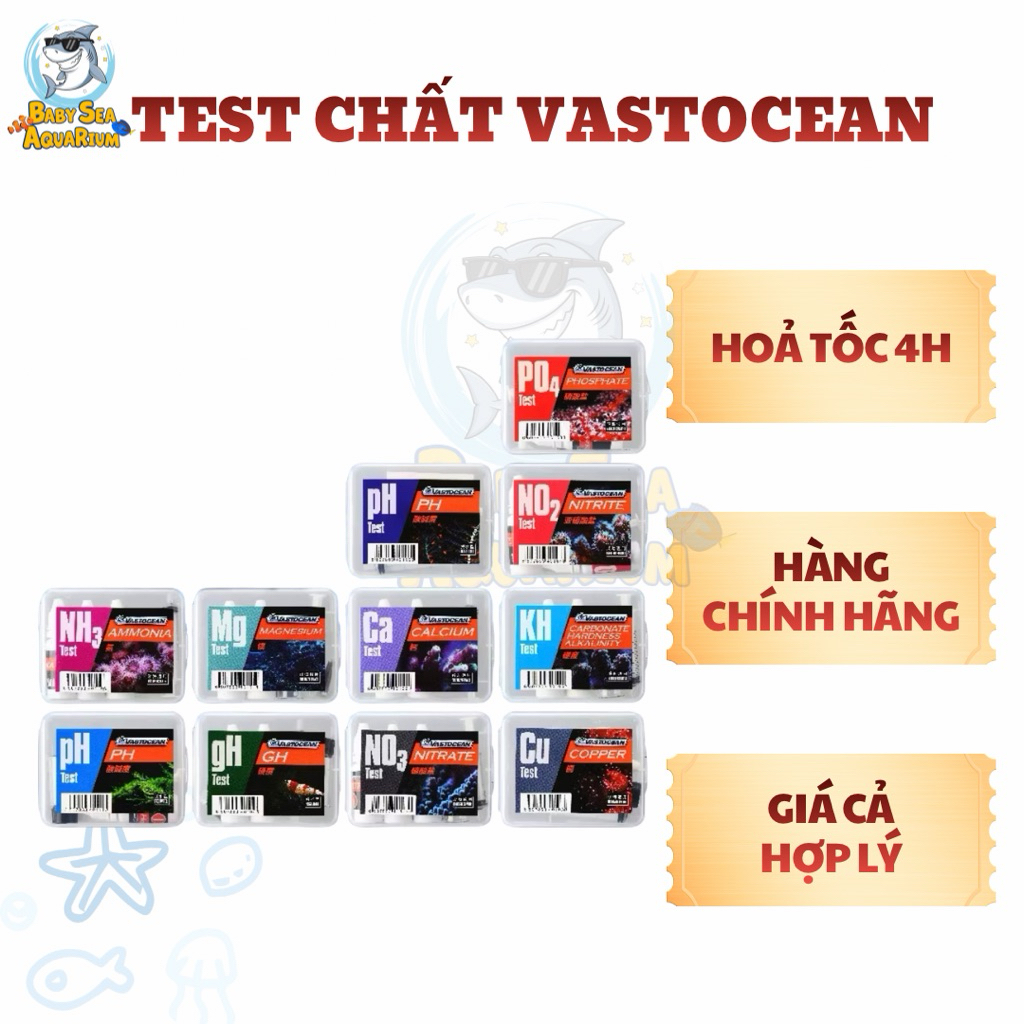 ของแท้ QUALITY TEST SET VASTOCEAN Ca, PO4, KH, NO3, Mg สําหรับพิพิธภัณฑ์สัตว์น้ําปะการัง