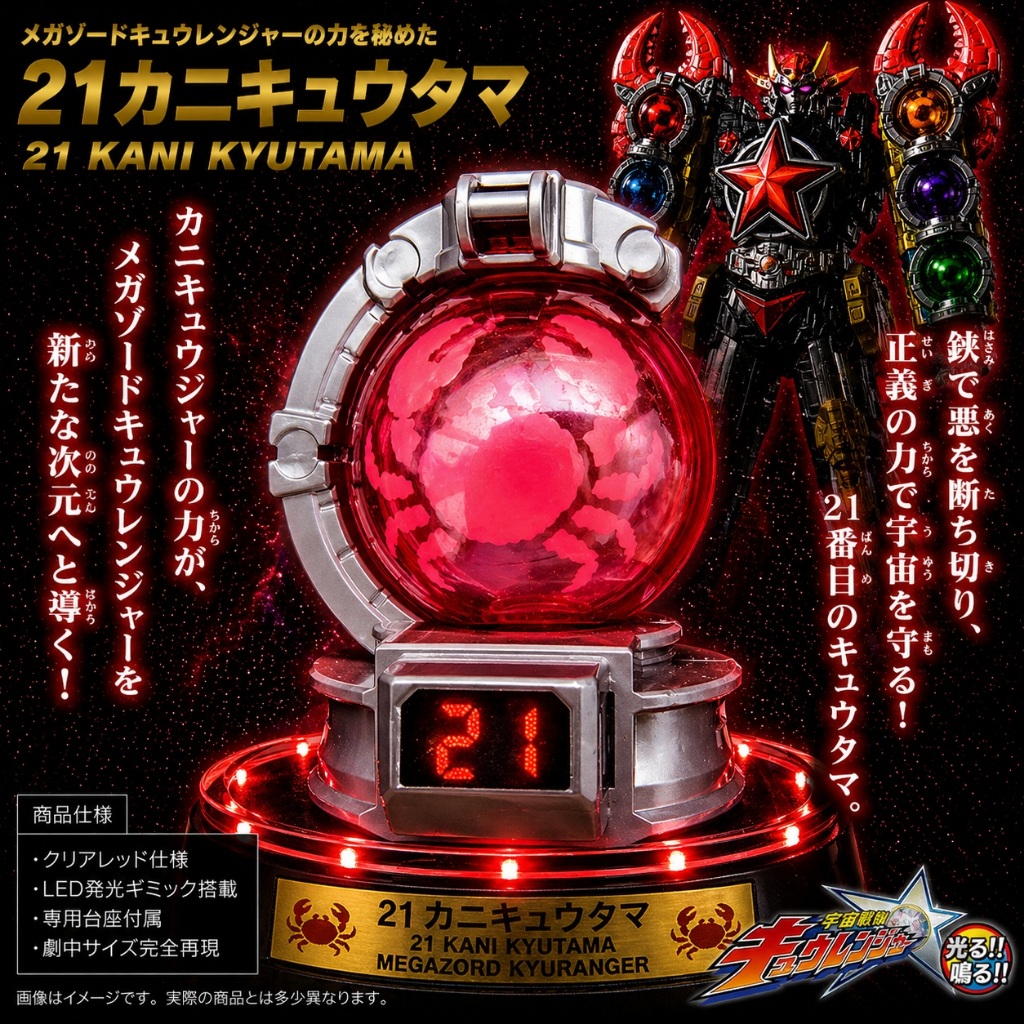 ของเล่นหยก 21 Kani Kyutama Kyutama ของแท้ bandai Super Sentai Kyuranger Megazord 2065 nf4 11