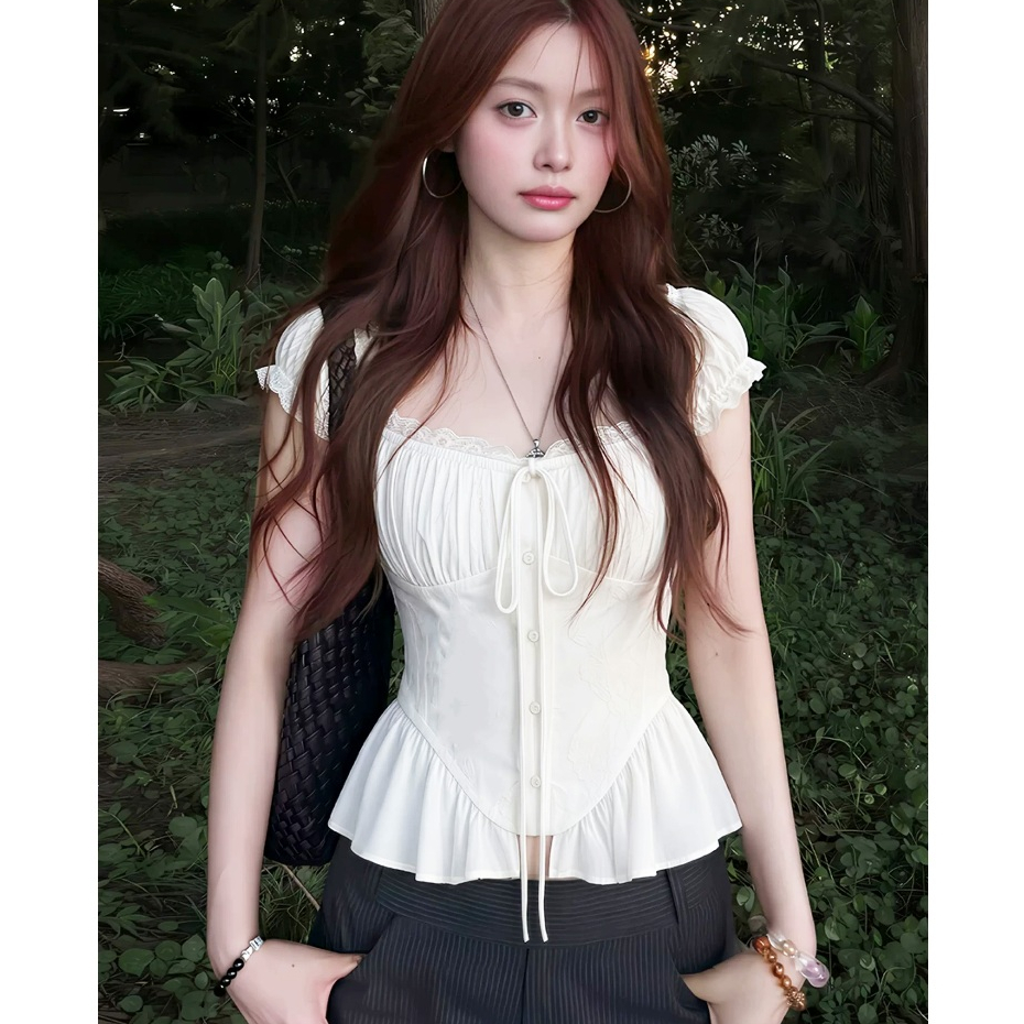 Sana Top - เสื้อเชิ้ตผู้หญิง เสื้อเชิ้ตผู้หญิง เสื้อเชิ้ตผู้หญิง ผูกโบว์